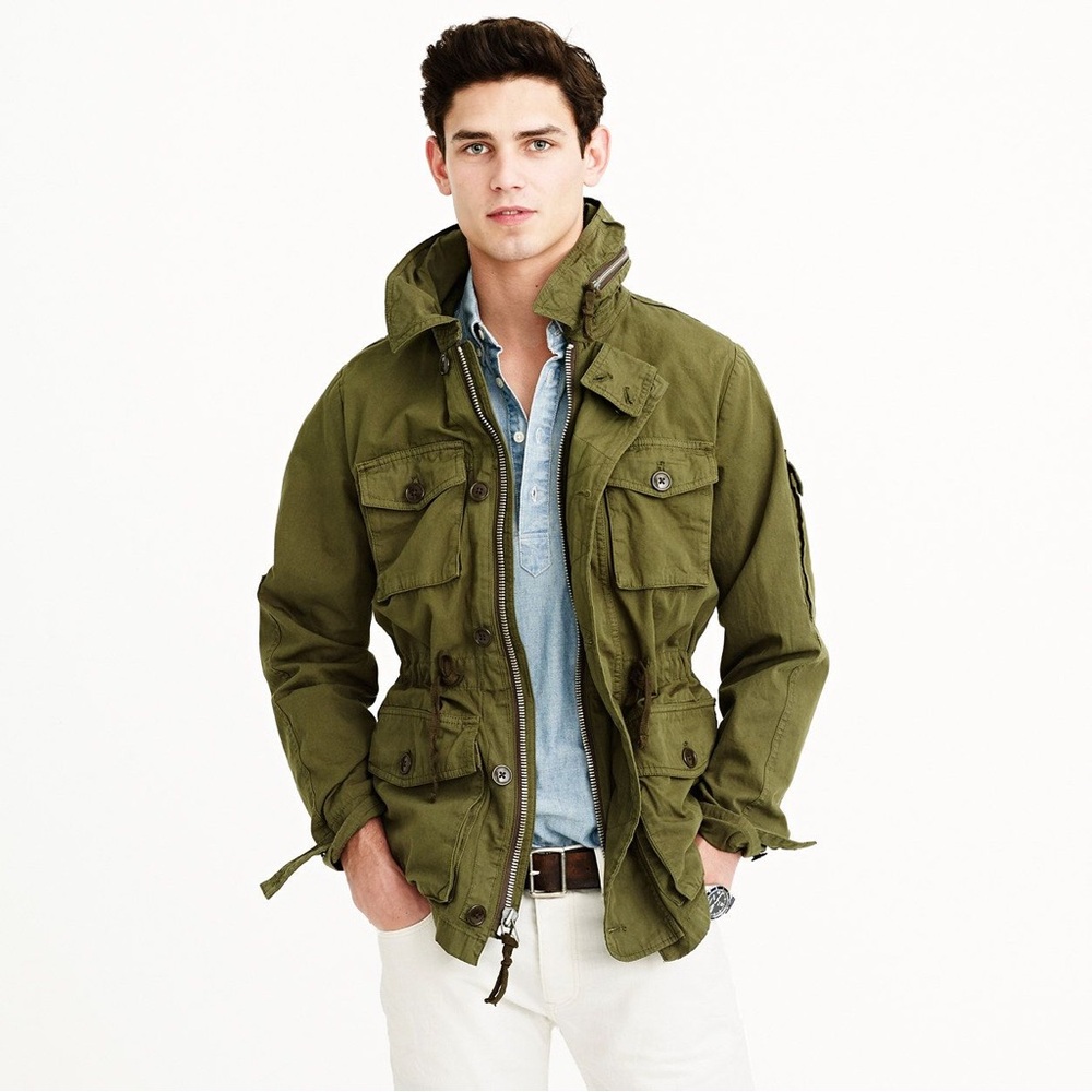 J Crew Rare Men’s Green Military Field Mechanic Jacket Contract NX 631 (XL)